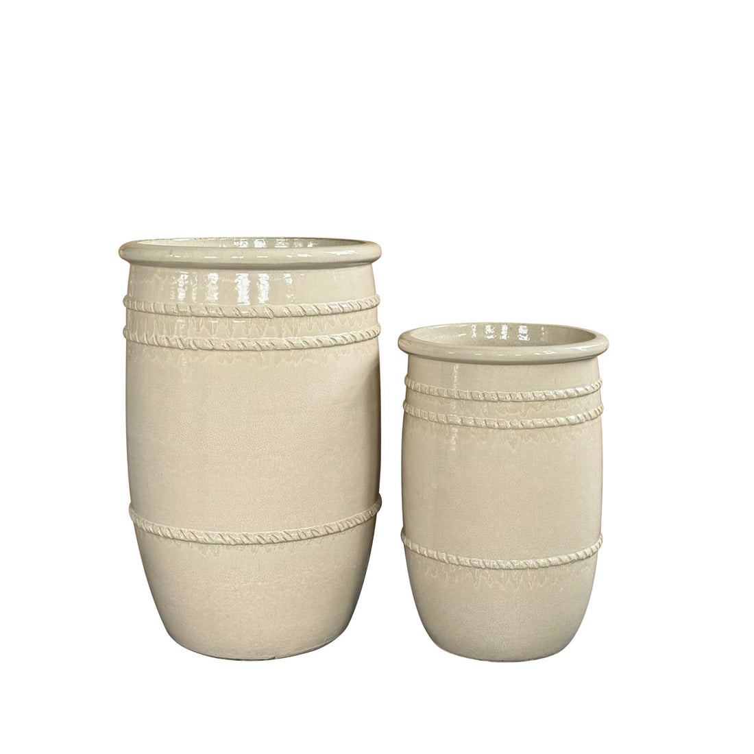 Pot Lilliah Creme Keramiek Pot Hoog Set van 2 PTMD