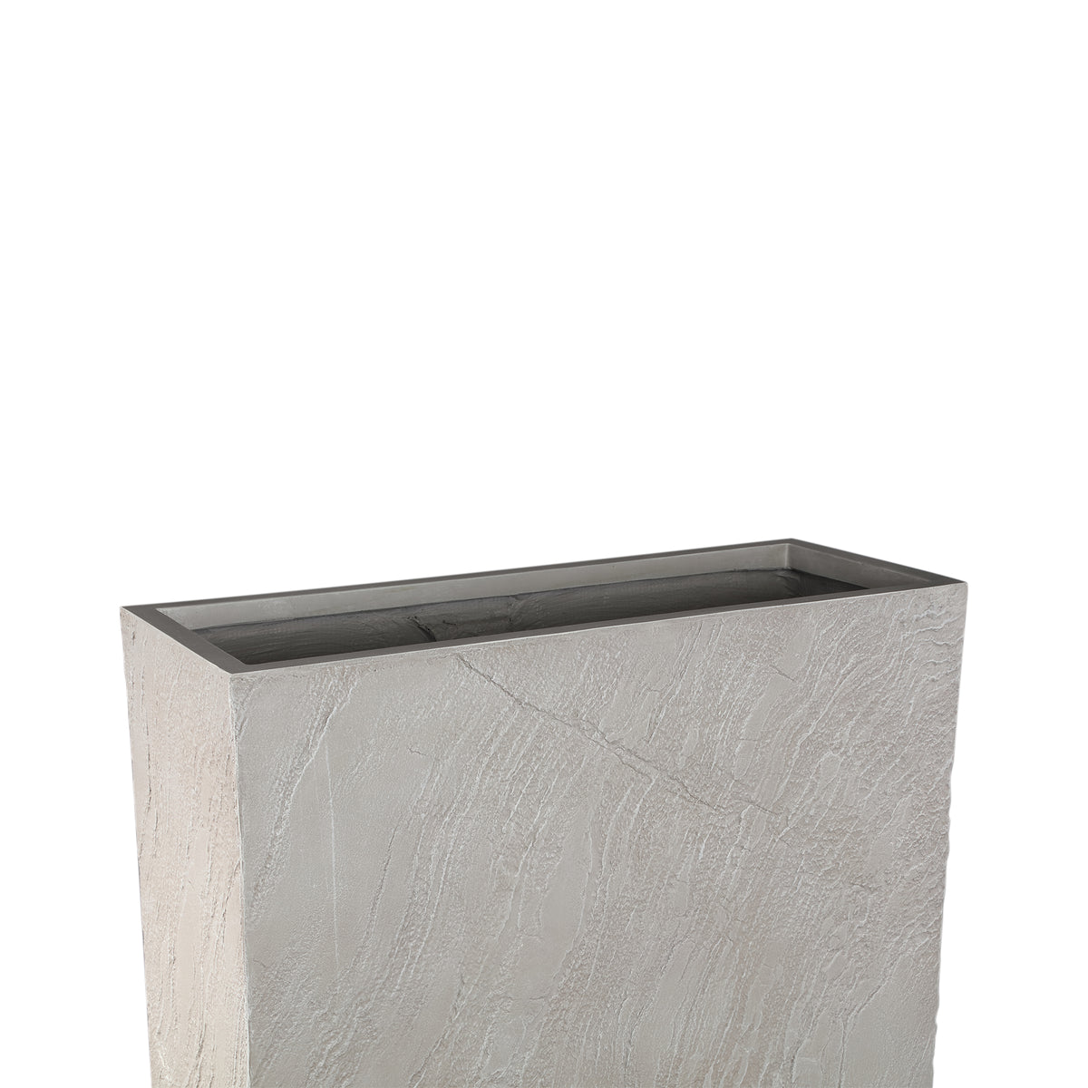 Pot Berwin Beige Fiber Cement Rock Pot Set van 2 Rechthoek PTMD