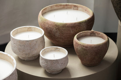 Outdoor Kaars Pedro Bruin Cement Streep Medium PTMD