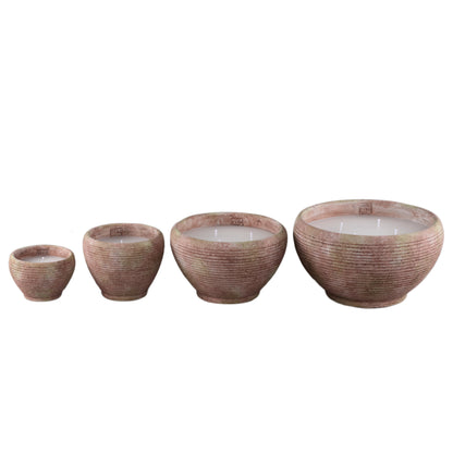 Outdoor Kaars Pedro Bruin Cement Streep Medium PTMD