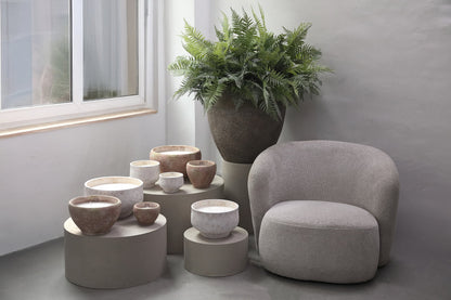 Outdoor Kaars Sarai Wit Cement Rond Extra Large PTMD