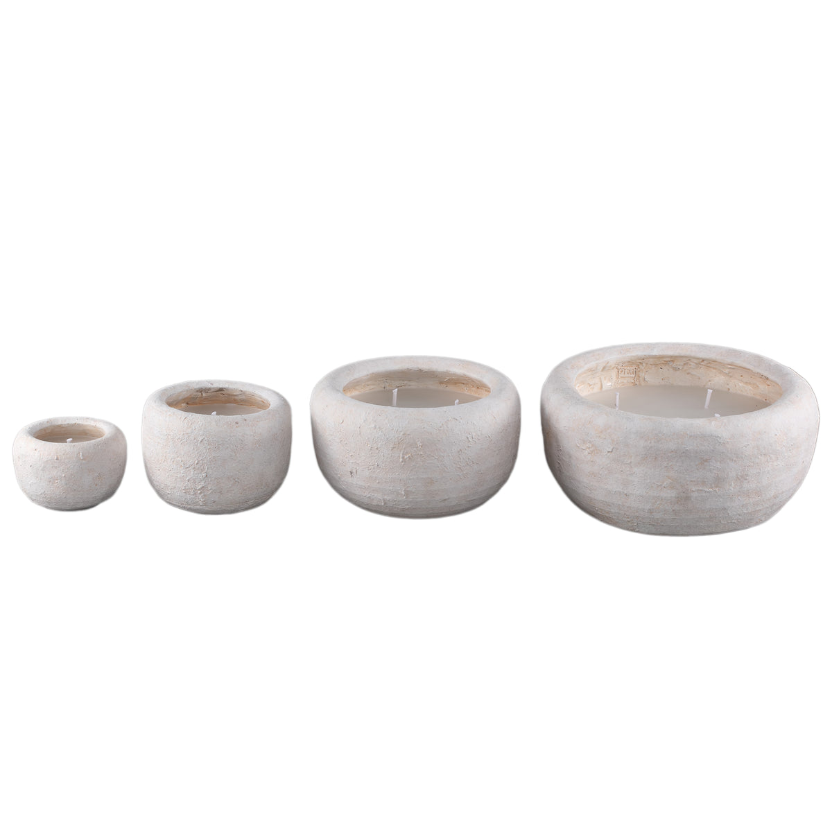 Outdoor Kaars Sarai Wit Cement Rond Large PTMD