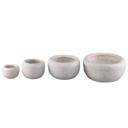 Outdoor Kaars Sarai Wit Cement Rond Large PTMD
