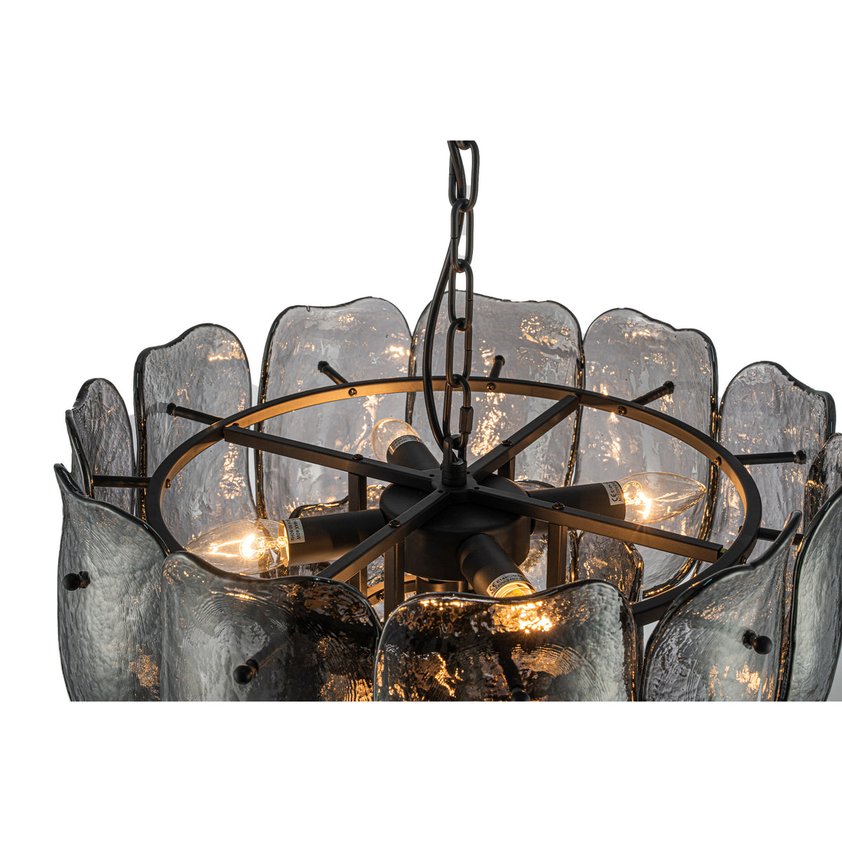 Hanglamp Vila Gunmetaal Glas Rond Small PTMD