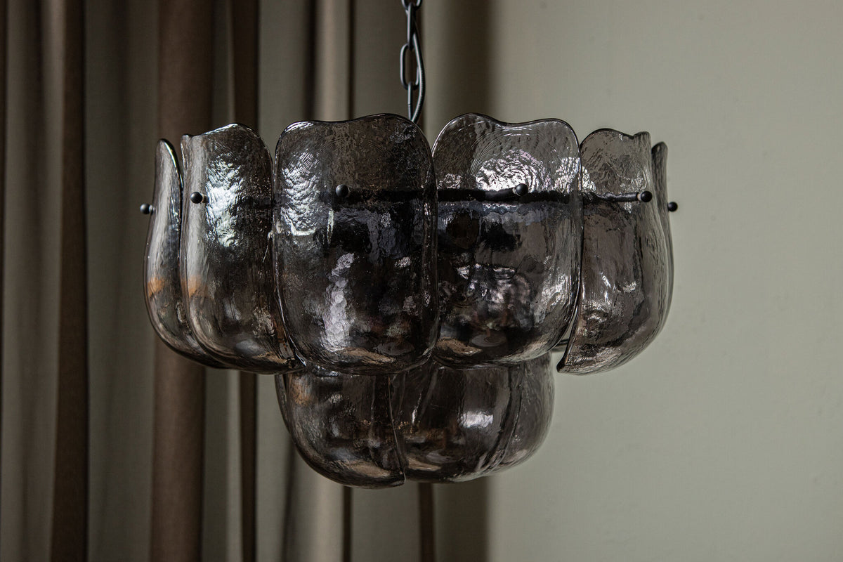 Hanglamp Vila Gunmetaal Glas Rond Small PTMD