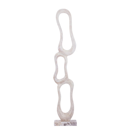 Beeld Camare Abstract Design Gegoten Aluminium Beige Large PTMD