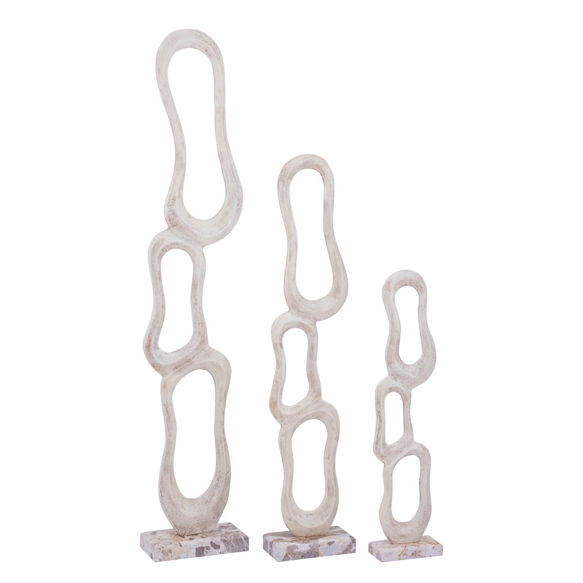 Beeld Camare Abstract Design Gegoten Aluminium Beige Large PTMD