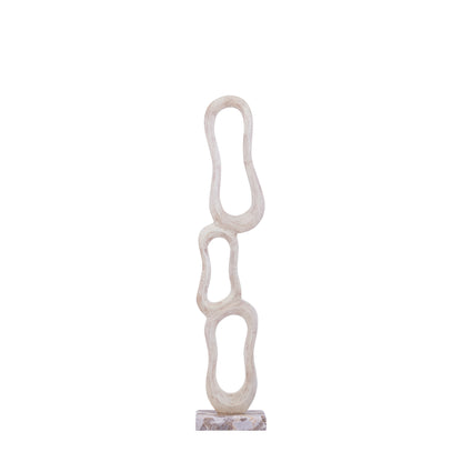 Beeld Camare Abstract Design Gegoten Aluminium Beige Medium PTMD