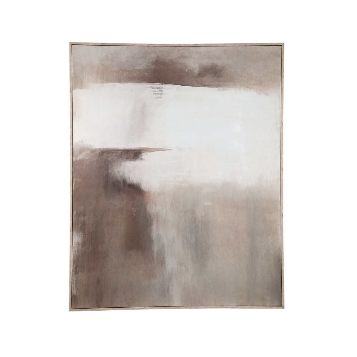 Abstract Wandpaneel Olger Beige Canvas Ingelijst PTMD