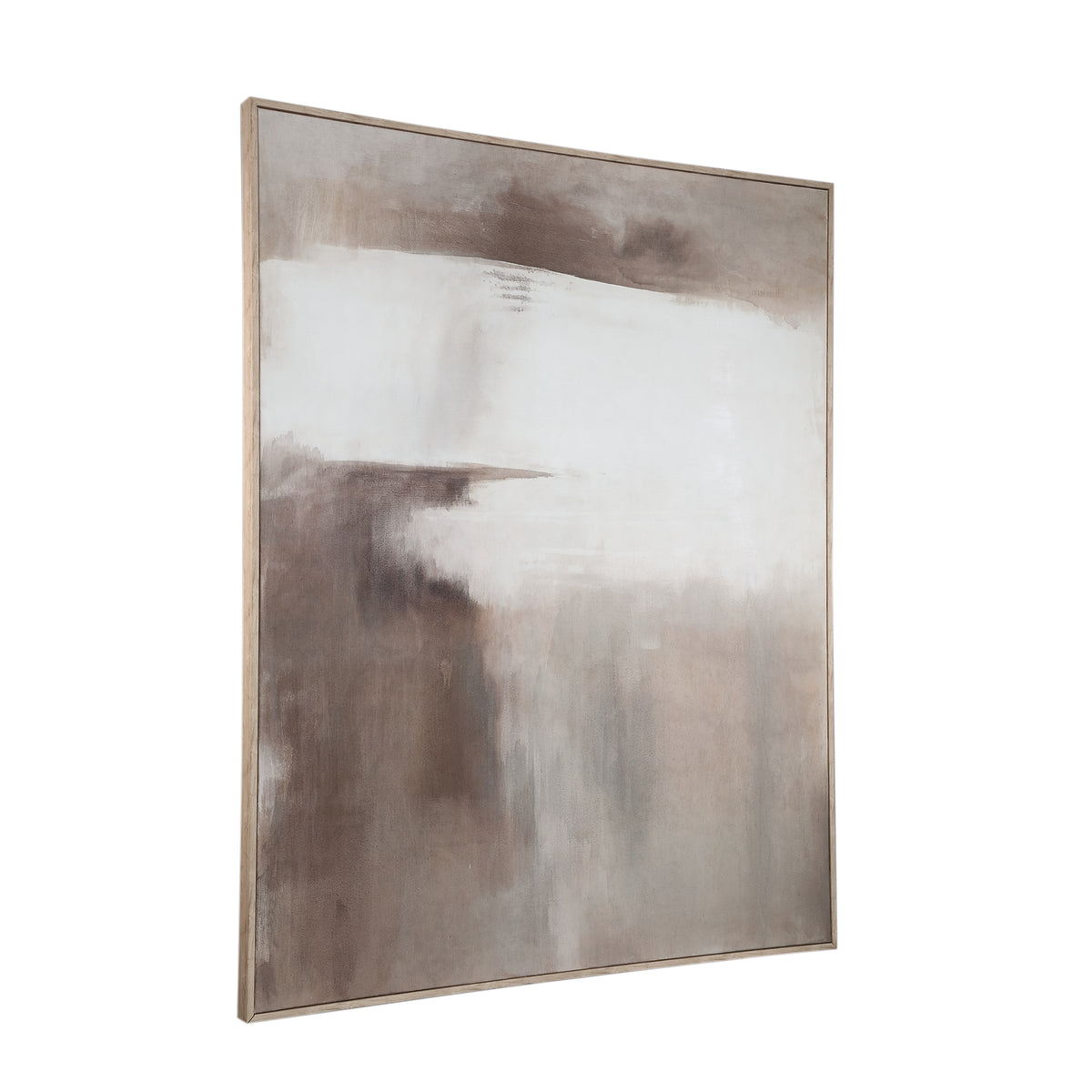 Abstract Wandpaneel Olger Beige Canvas Ingelijst PTMD