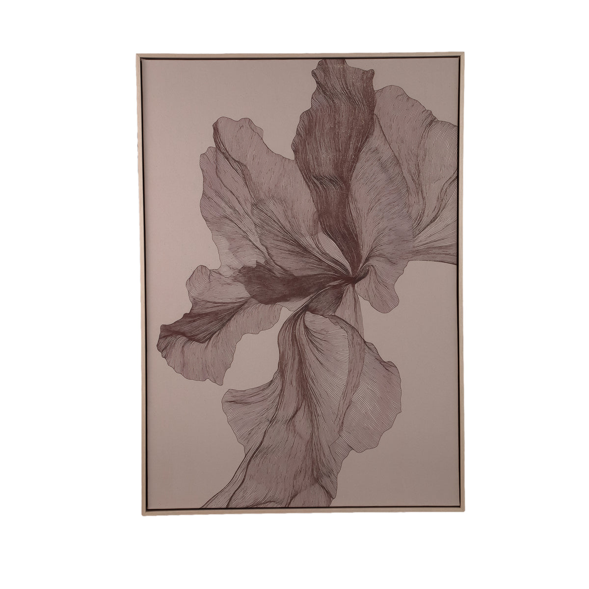 Wandpaneel Lorinde Canvas Bloem Light Brown PTMD