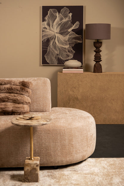 Wandpaneel Lorinde Canvas Bloem Light Brown PTMD