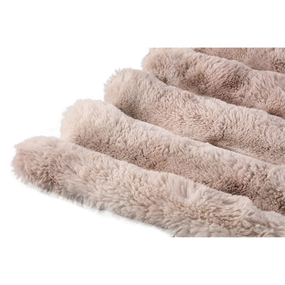 Plaid Divvo Beige Fake Fur Thick Rib Plaid Small PTMD