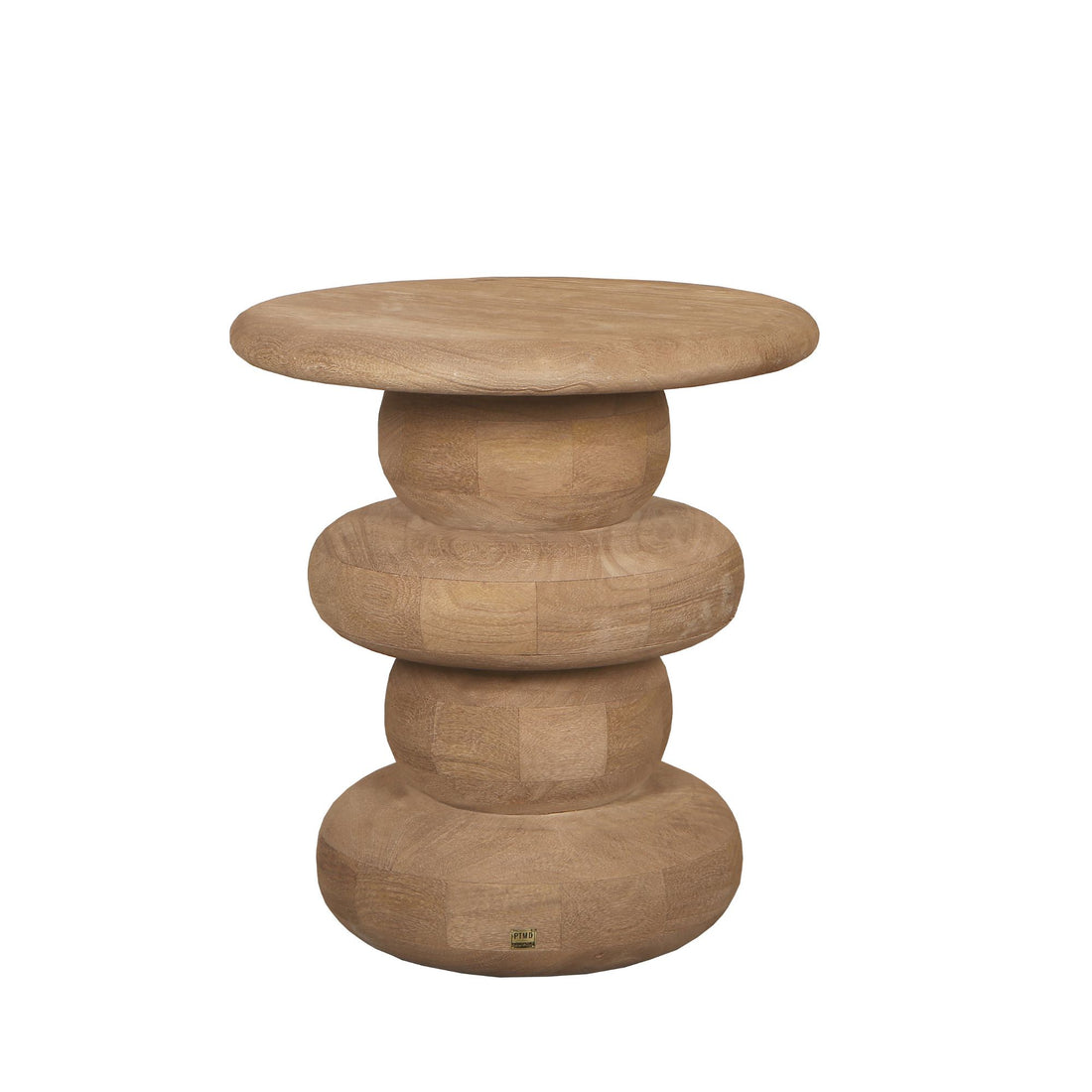 Ronde Sidetable Keven Geribbeld Mangohout Naturel PTMD