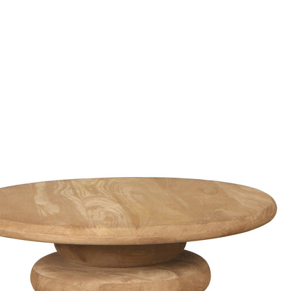 Salontafel Keven Naturel Mango Hout Ribbed Rond PTMD