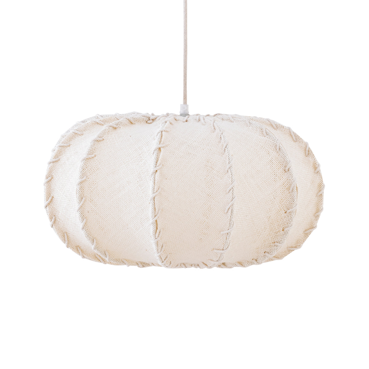 Hanglamp Myka Creme Jute Plat Rond Small PTMD