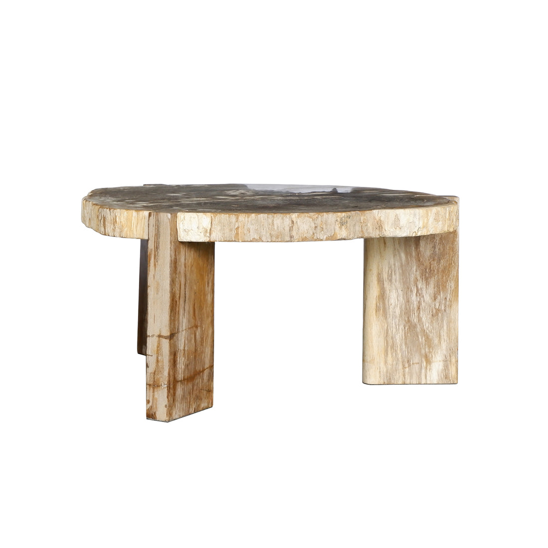 Salontafel Kayo Naturel Versteend hout 3 Poten Hoog PTMD