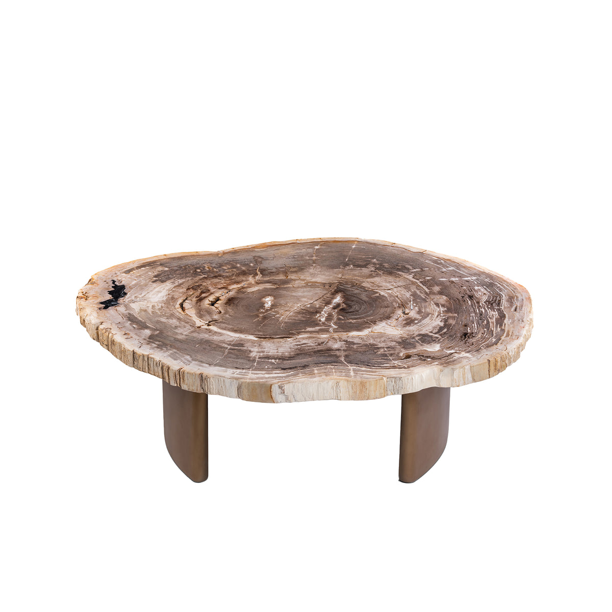 Salontafel Yoel Naturel Versteend hout Bras Base PTMD