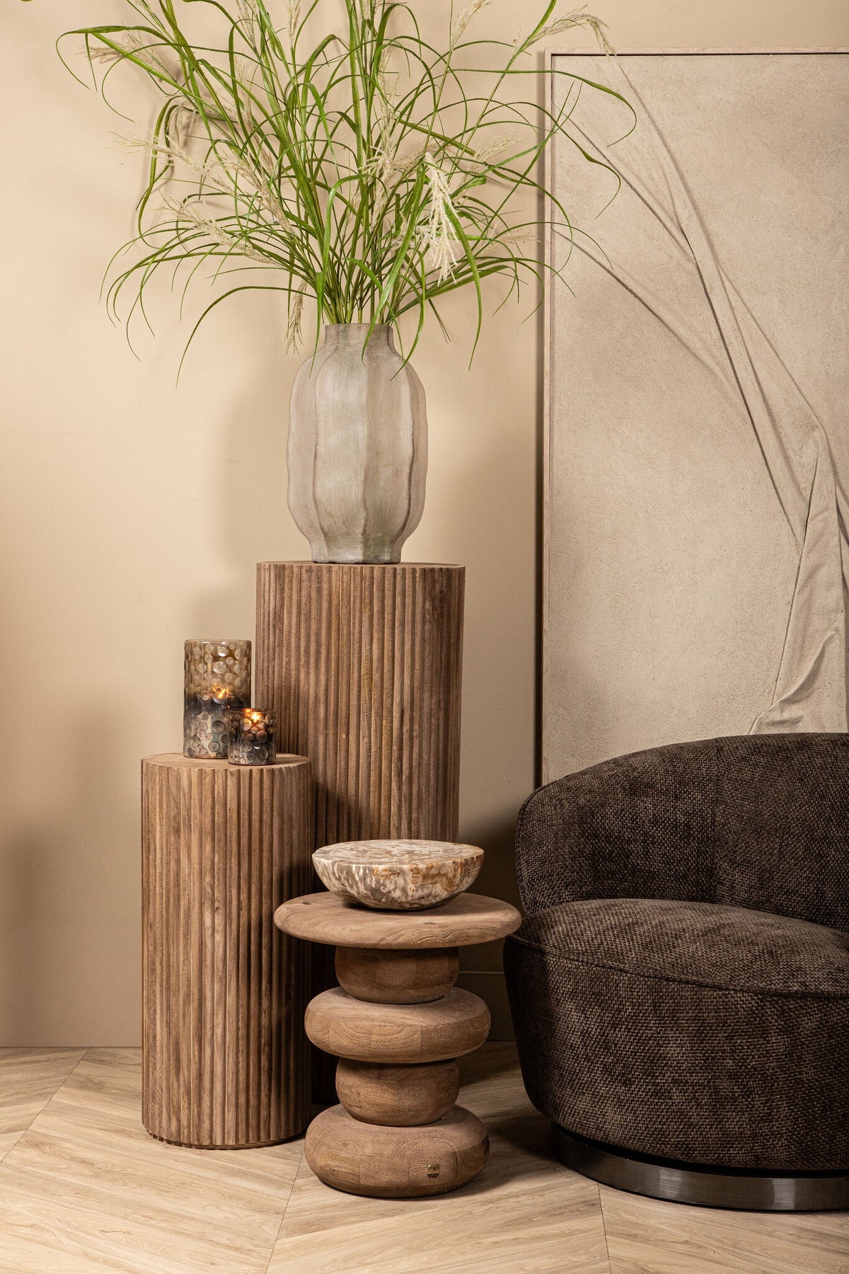Bethe Natural Petrified Wood Half Ball Display S PTMD