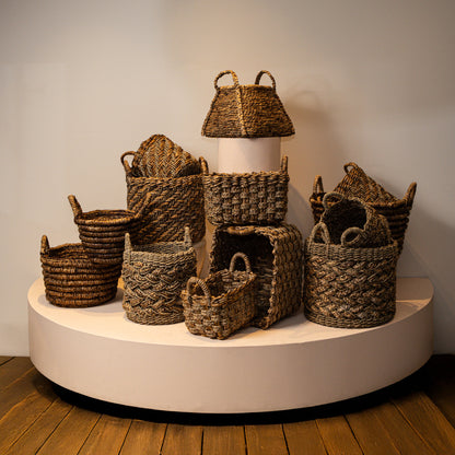 Izely Natural Seagrass Basket Set Of 3 Round PTMD