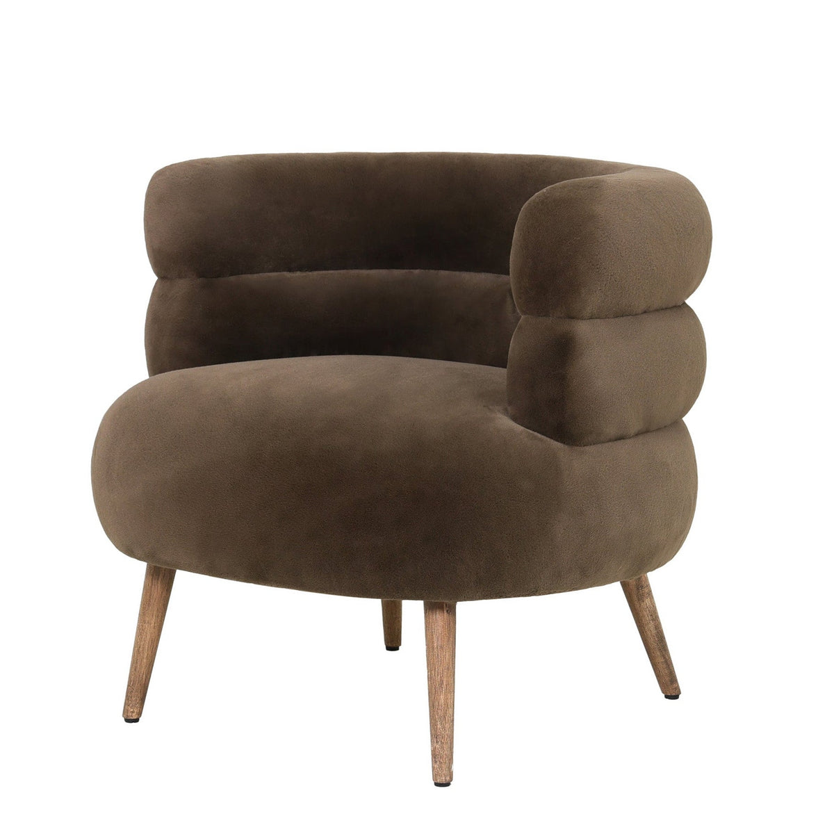 Nelly Dark Brown Fabric Fur Fauteuil PTMD