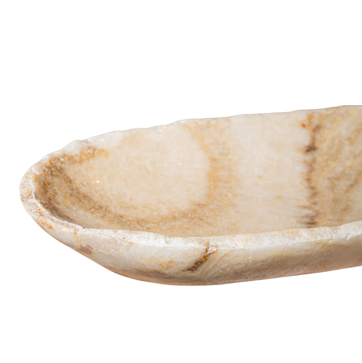 Draya Onyx White Organic Oval Shaped Bowl Small PTMD