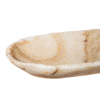 Draya Onyx White Organic Oval Shaped Bowl Big PTMD