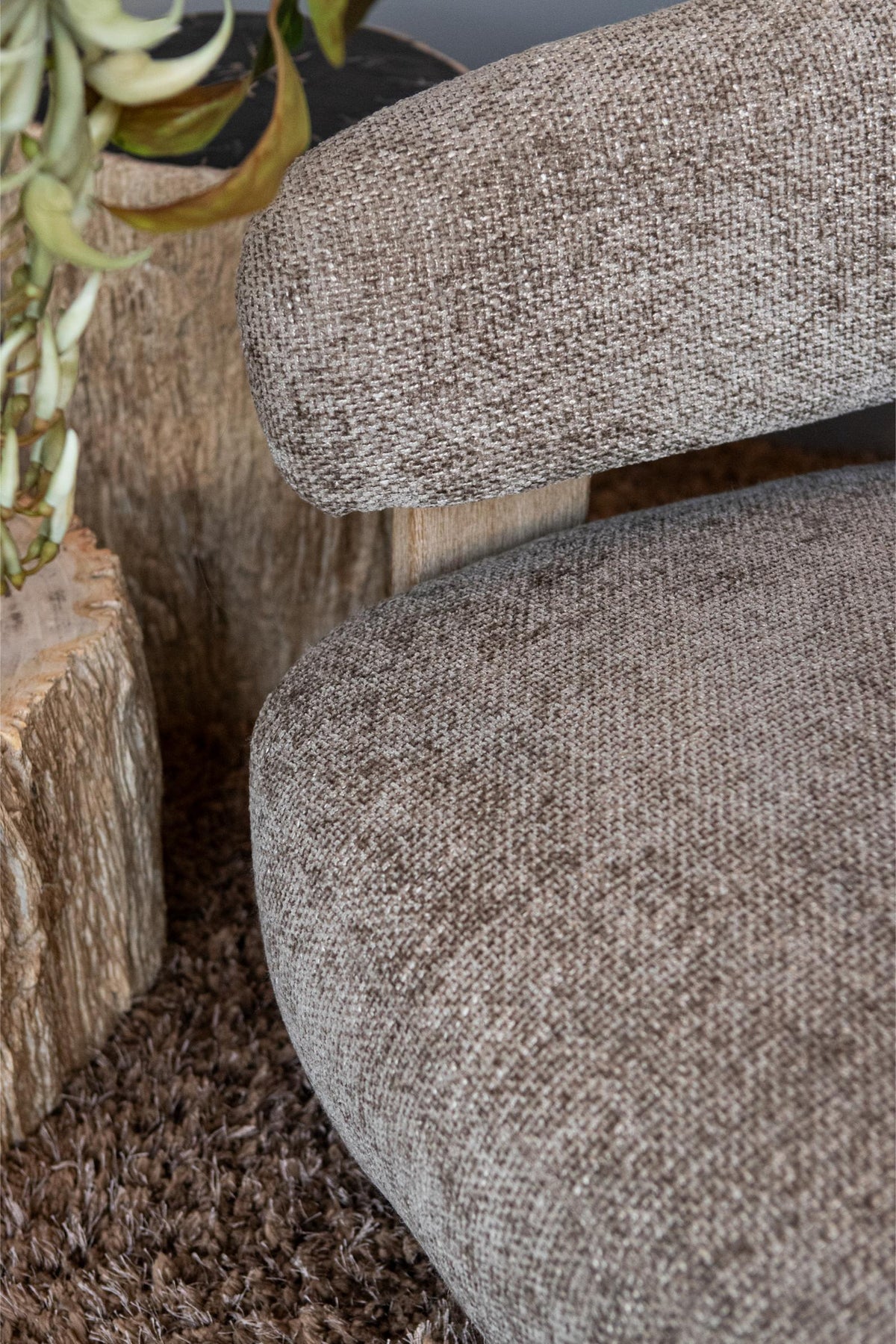 Mire Taupe Fauteuil Legacy 3 Mink Rubber wood PTMD