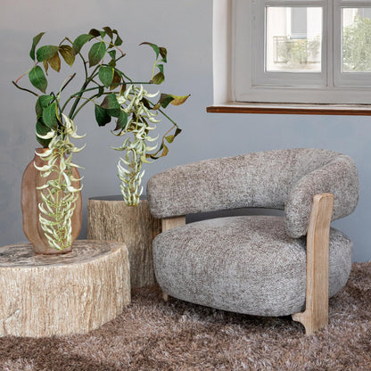 Mire Taupe Fauteuil Legacy 3 Mink Rubber wood PTMD