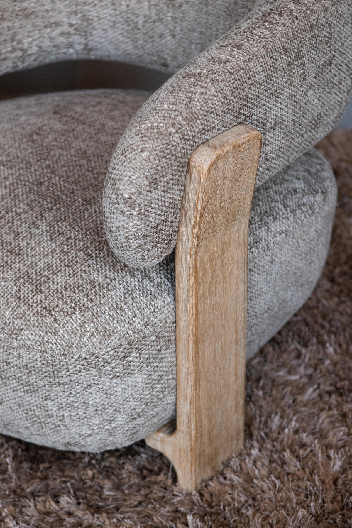 Mire Taupe Fauteuil Legacy 3 Mink Rubber wood PTMD