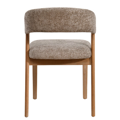 Eetkamerstoel Kael Taupe Legacy 3 Mink Rubberhout Set van 2 PTMD