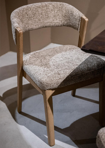 Eetkamerstoel Kael Taupe Legacy 3 Mink Rubberhout Set van 2 PTMD