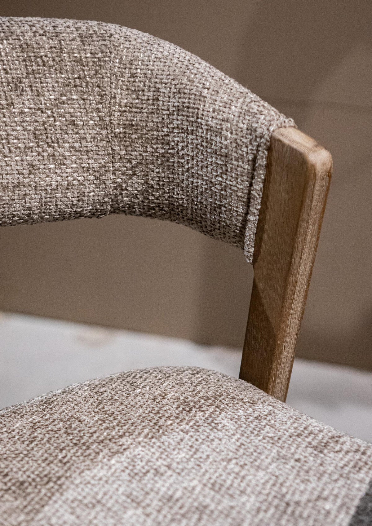 Eetkamerstoel Kael Taupe Legacy 3 Mink Rubberhout Set van 2 PTMD