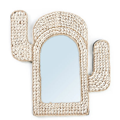De Cactus Shell Spiegel - Wit 40x38cm Bazar Bizar