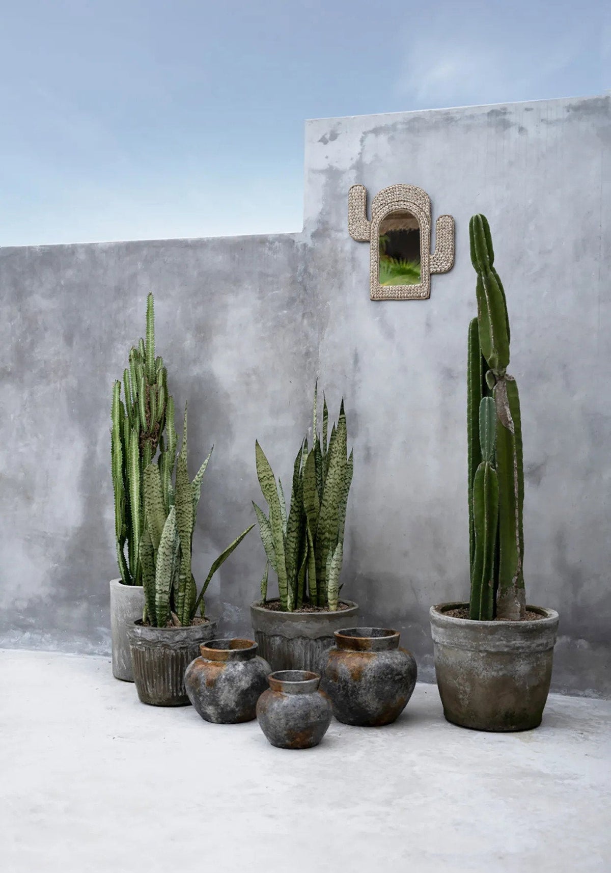 De Cactus Shell Spiegel - Wit 40x38cm Bazar Bizar