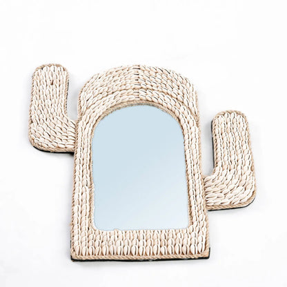 De Cactus Shell Spiegel - Wit 40x38cm Bazar Bizar