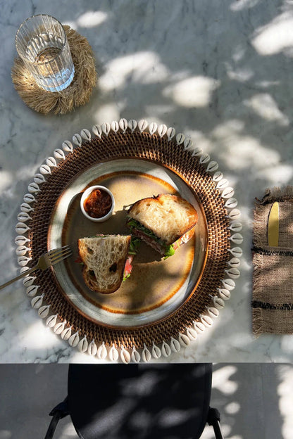 De Colonial Shell Placemat Naturel Bruin Bazar Bizar