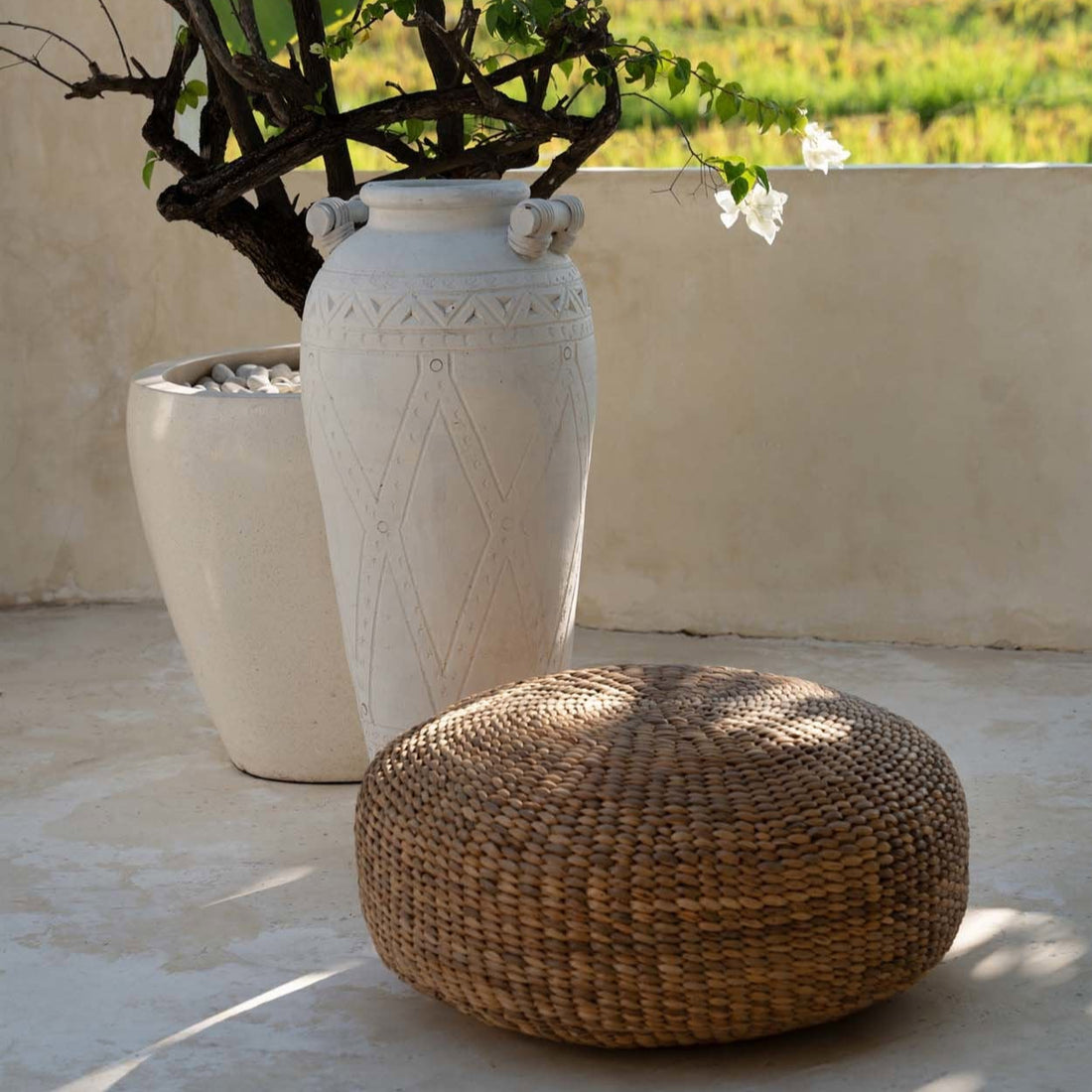 De Hyacint Poef - Naturel - M Bazar Bizar
