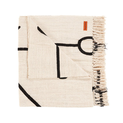De Evil Eye Bedsprei - Naturel Zwart Bazar Bizar