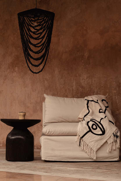 De Evil Eye Bedsprei - Naturel Zwart Bazar Bizar