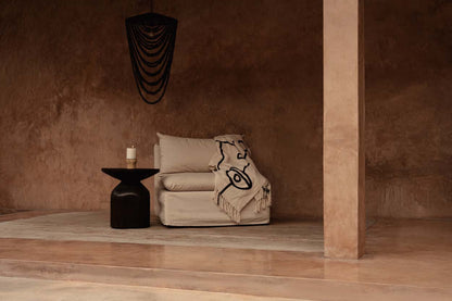 De Evil Eye Bedsprei - Naturel Zwart Bazar Bizar