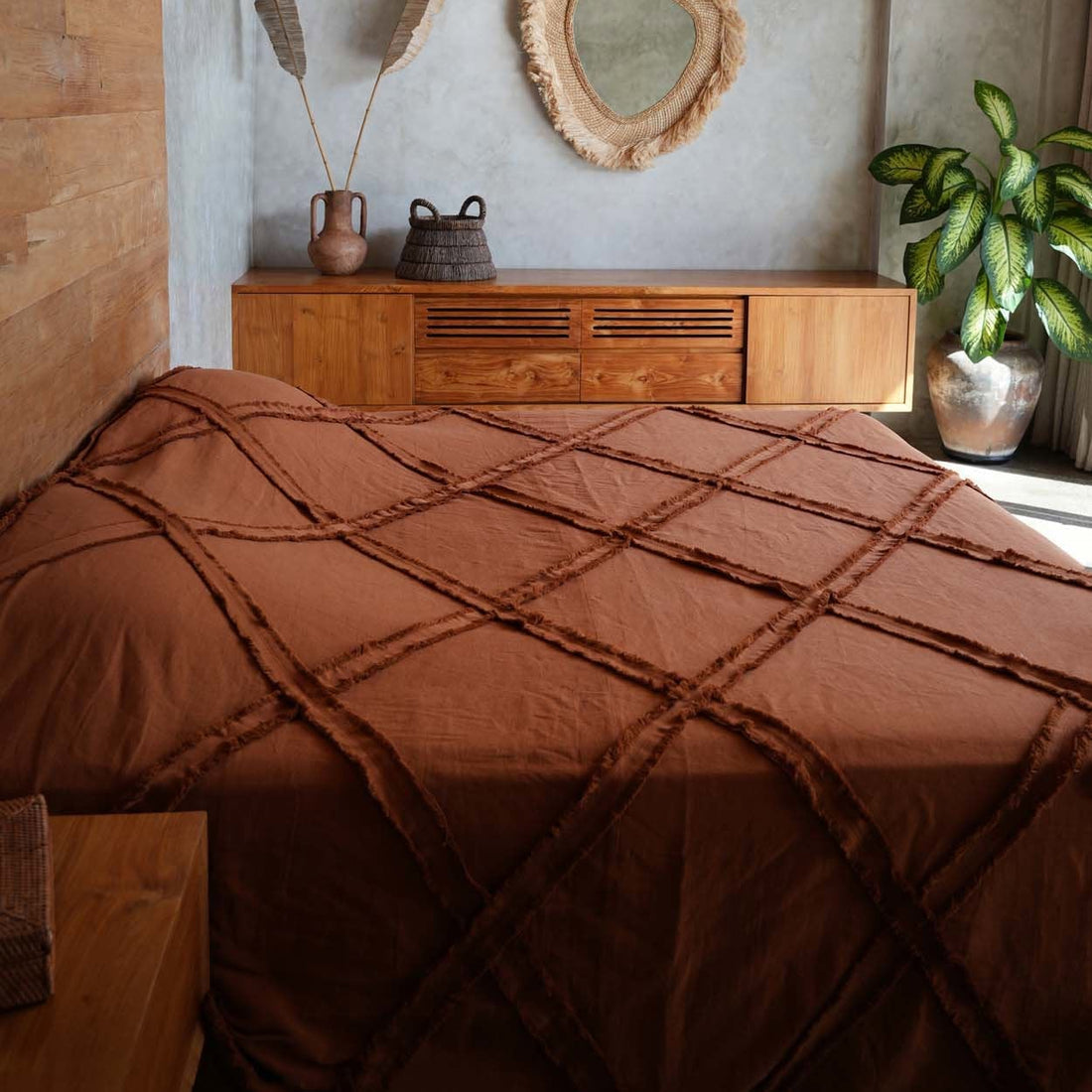De Berber Bedsprei Terracotta Bazar Bizar