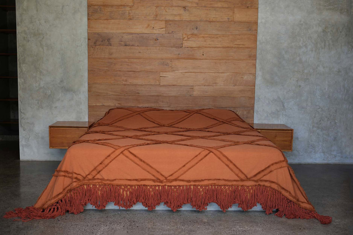 De Berber Bedsprei Terracotta Bazar Bizar