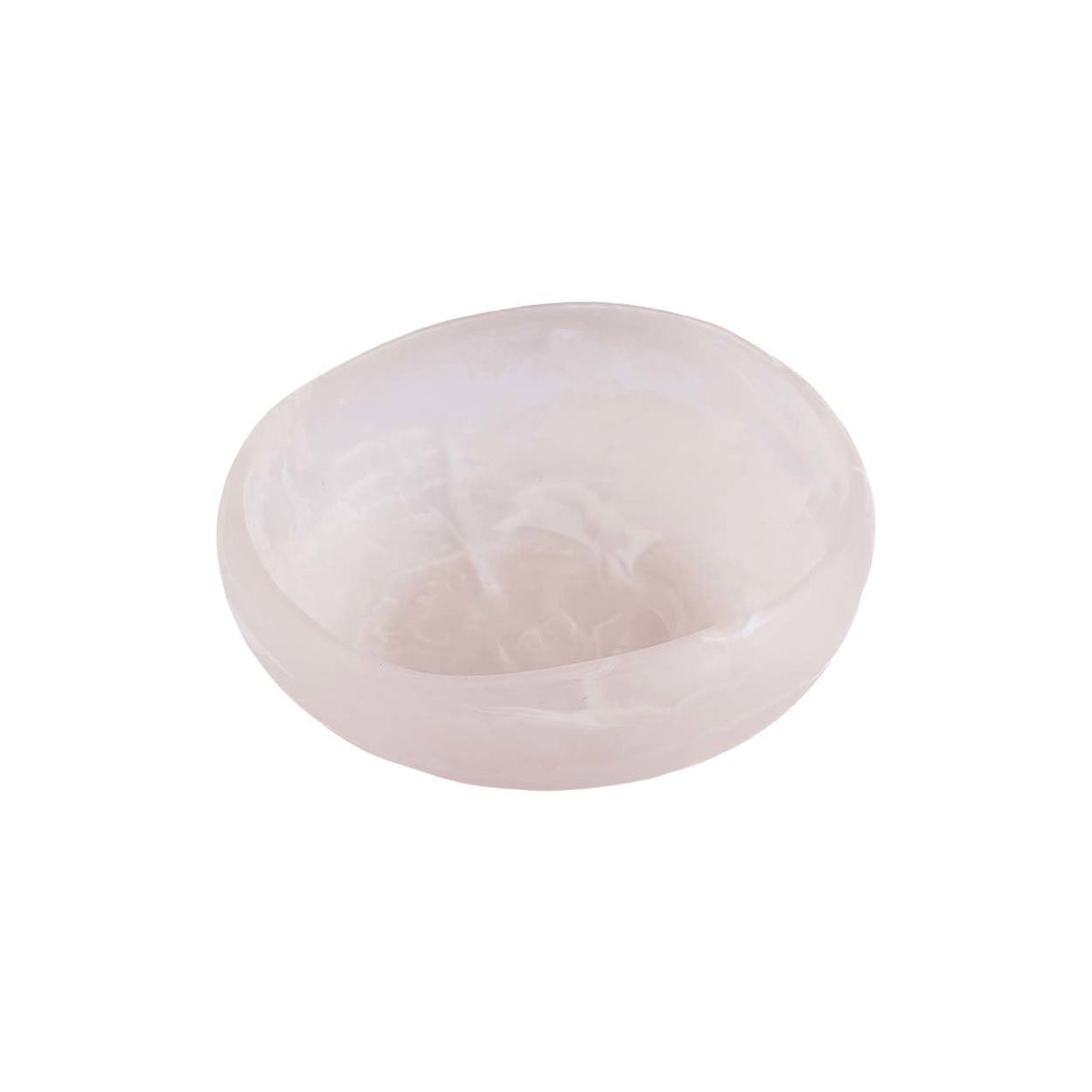 De Resin Organische Kom Roze Wit Small Bazar Bizar