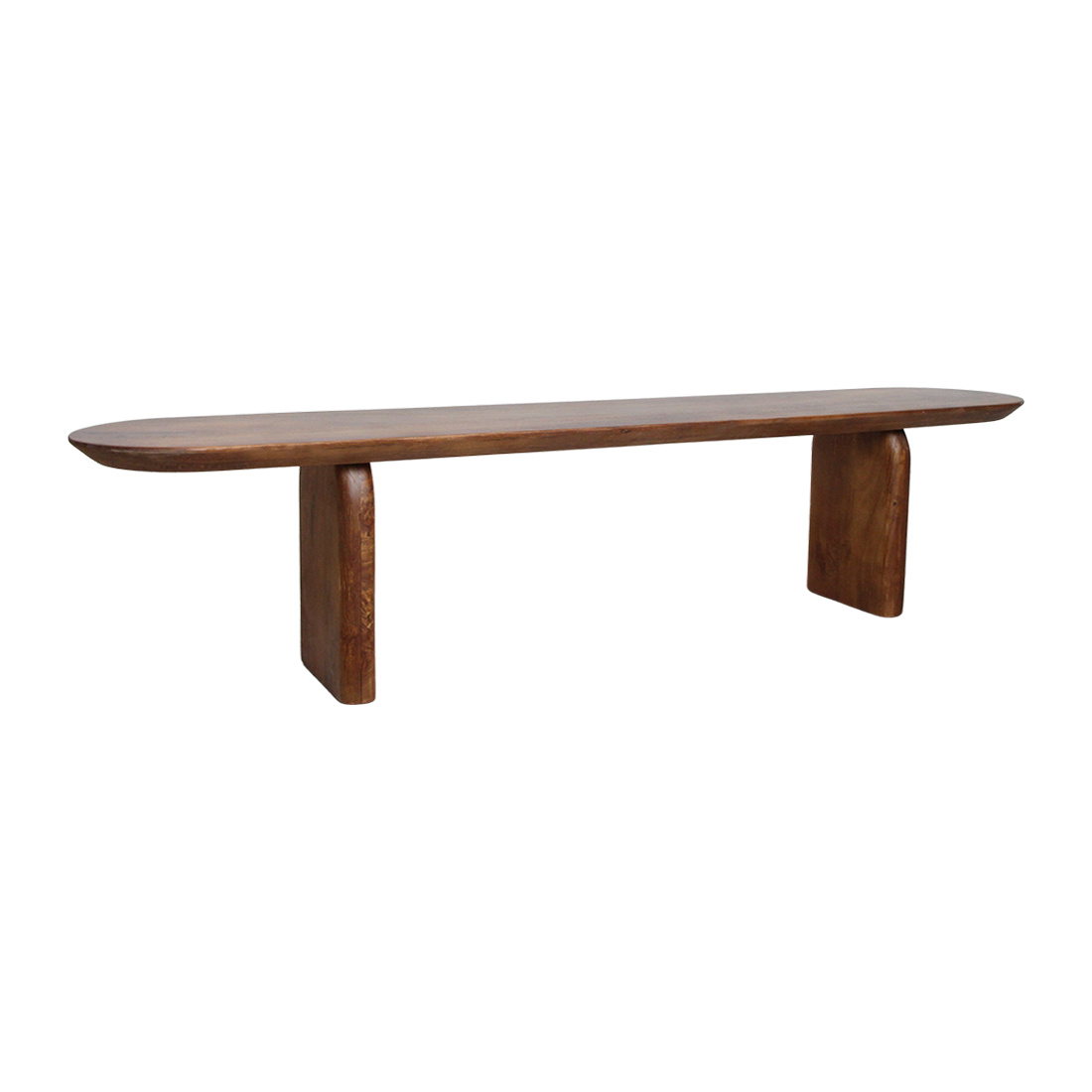Eetkamerbank Bullnose Bruin Mangohout 200cm Raw Materials