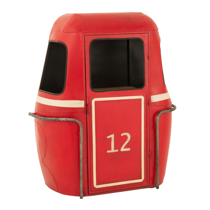 Barmeubel Kabelwagen Ijzer/Mangohout Rood J-Line