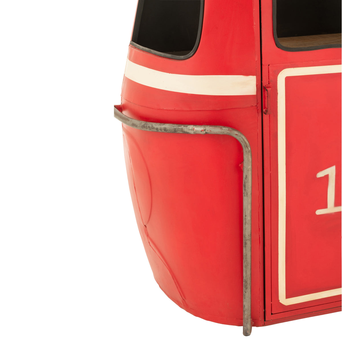 Barmeubel Kabelwagen Ijzer/Mangohout Rood J-Line