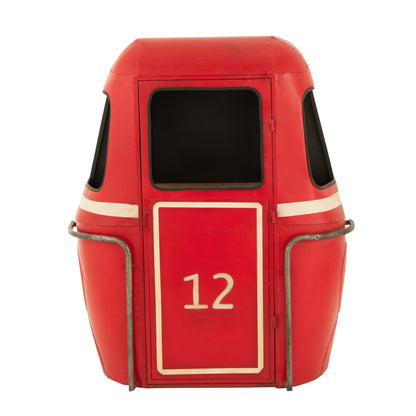 Barmeubel Kabelwagen Ijzer/Mangohout Rood J-Line