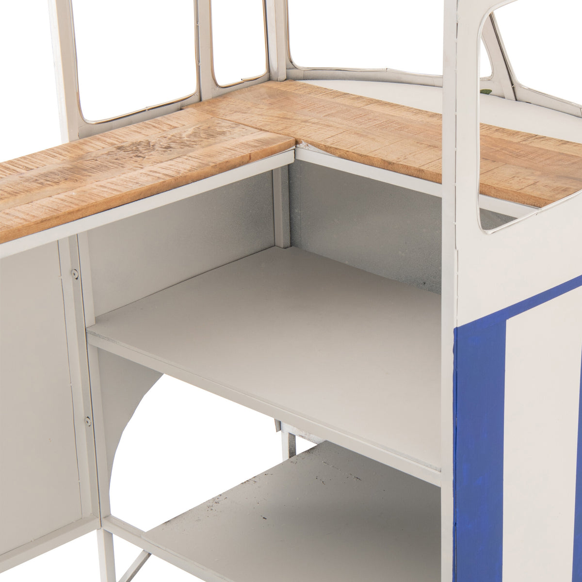 Barmeubel Retro Camper Blauw/Wit J-Line