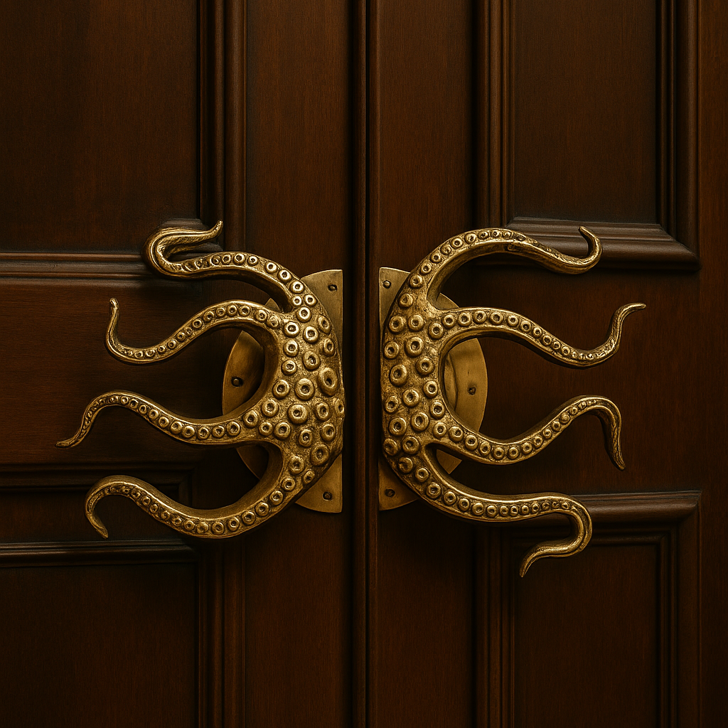 Unieke Messing Deurknoppen Octopus Set van 2 Pole to Pole